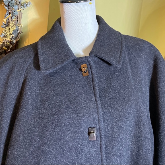 MACKINTOSH Size 2X Blie 100% Wool 3/4 Coat Women England Made Twist Button NWT - Picture 3 of 16